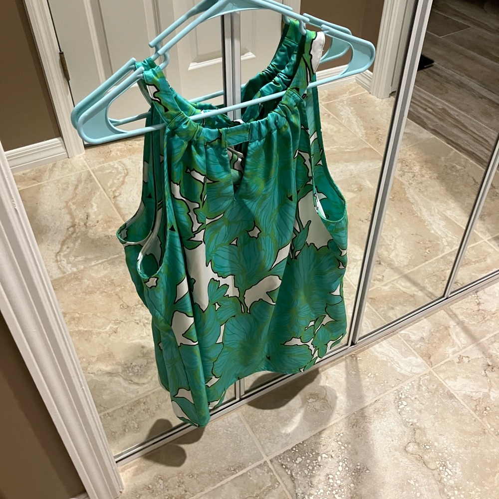 The Limited Green Floral Blouse